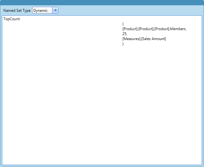 Named Set MDX Expression Editor