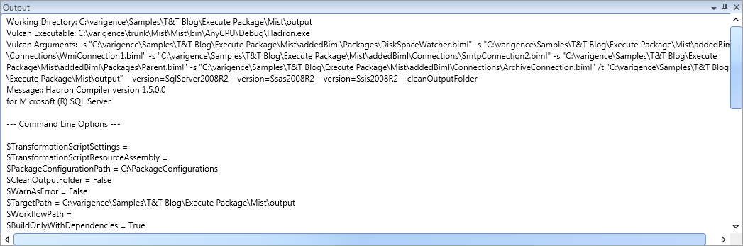 Output Tool Window