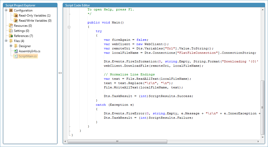 Script Project Designer