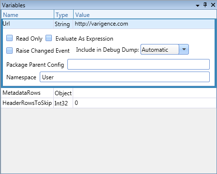 Variables Tool Window