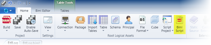 Biml Script Ribbon Button