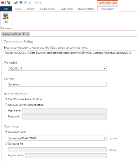 sql server connection string integrated security