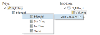 Context Menu - Add Column to Table Index