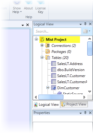 Logical View - Project Settings