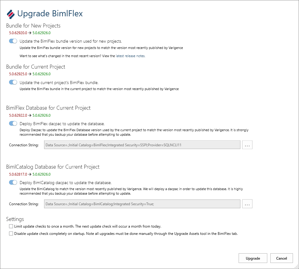 BimlFlex Upgrade Assets BimlFlex Upgrade Assets