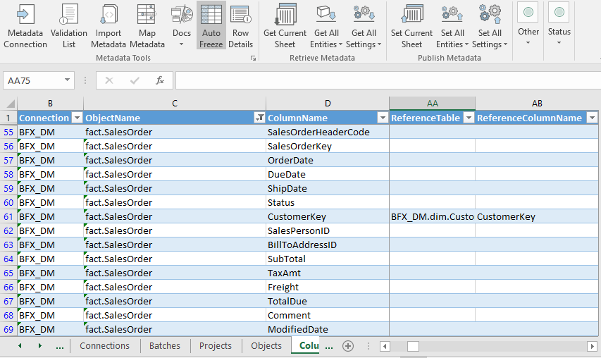 Column Metadata Column Metadata