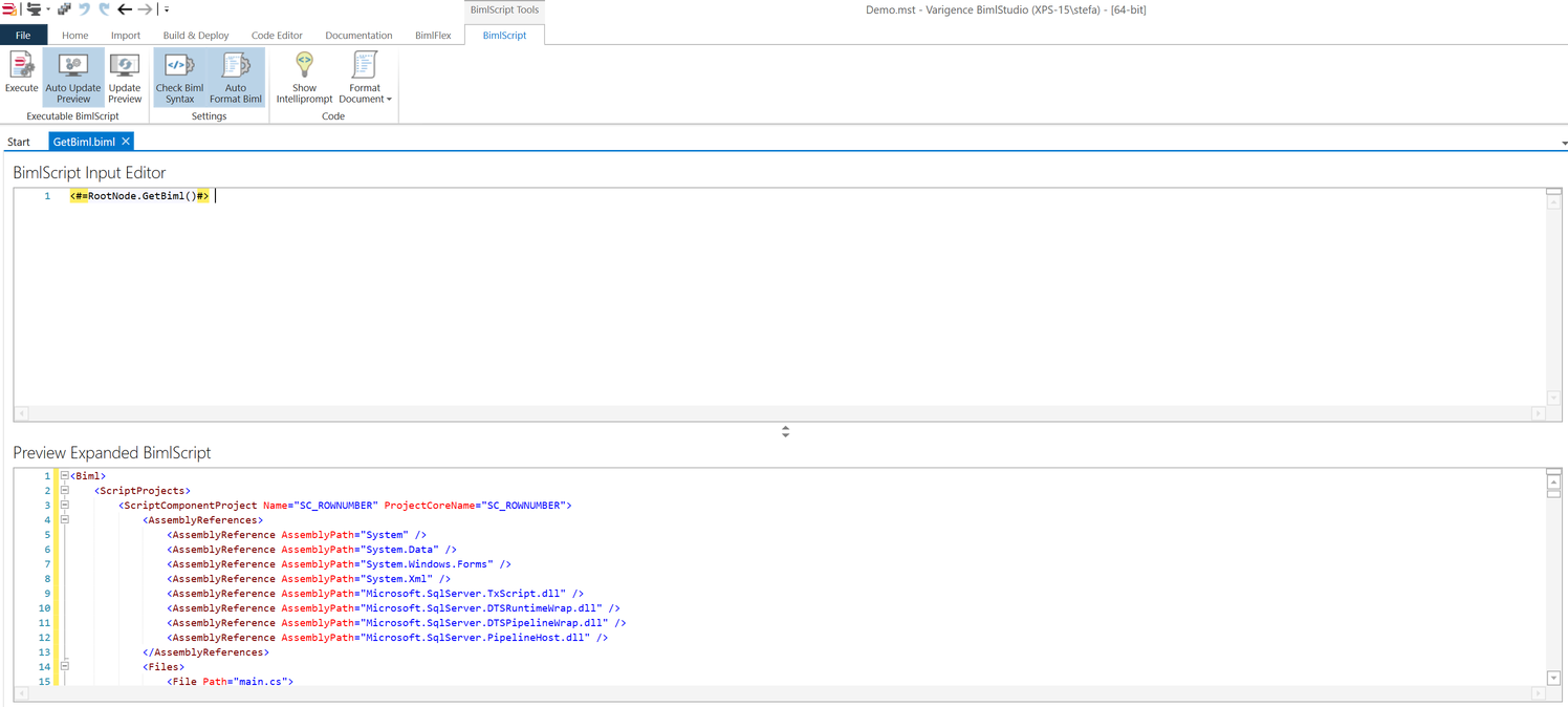 GetBiml() Expanded Result GetBiml() Expanded Result